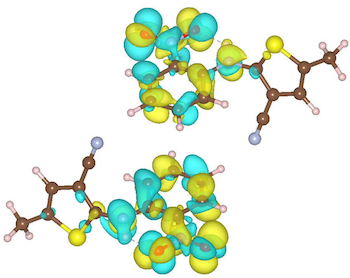 A frontier molecular orbital in a molecular dimer